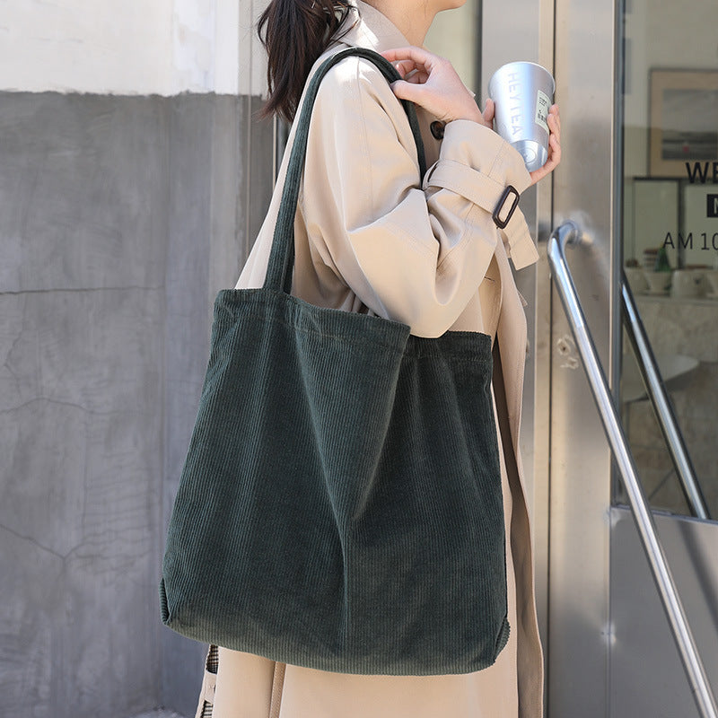 Sac fourre-tout femme - cabas en velours côtelé | UrbanPlush™