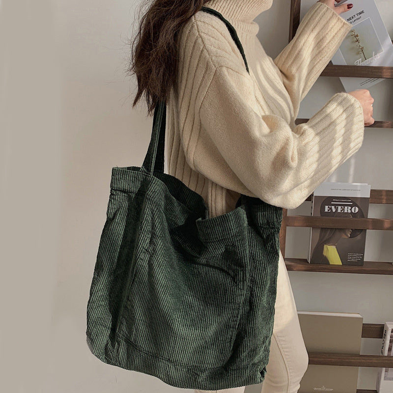 Sac fourre-tout femme - cabas en velours côtelé | UrbanPlush™
